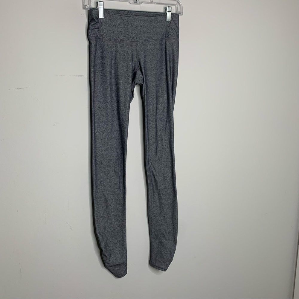 Athleta Womens Gray Herringbone Ruched Leggings - Picture 2 of 10